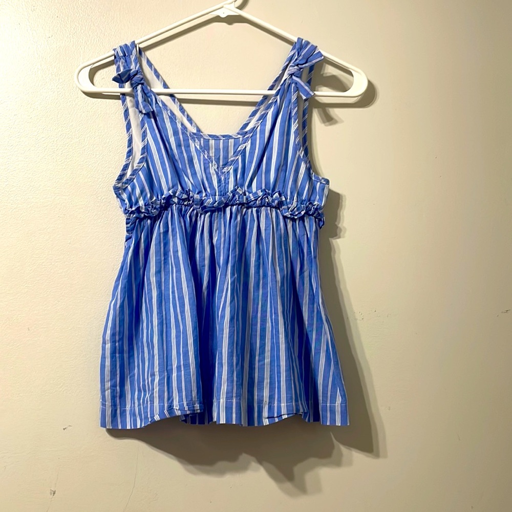 Blue and white stripped